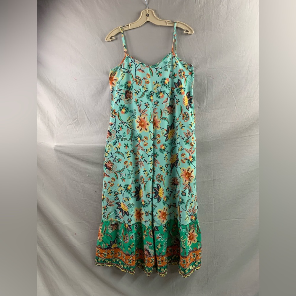 Boho Floral Print Wide Leg Cami Jumpsuit With Pockets - Picture 7 of 8
